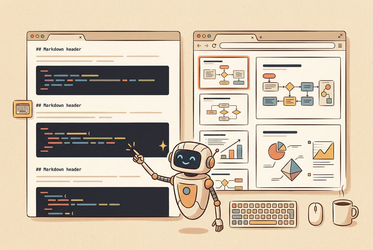 Slidev code-first web slides illustration