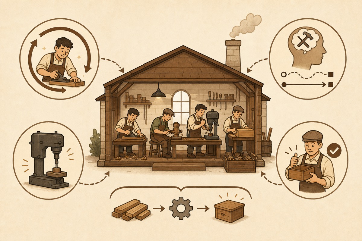Four kinds of gains from division of labor