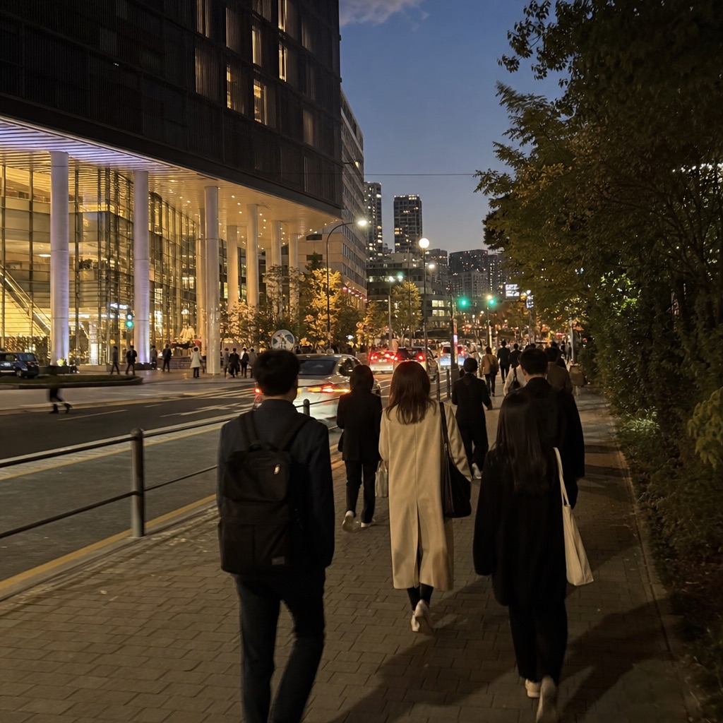 Conference atmosphere in Seoul with researchers and laptops